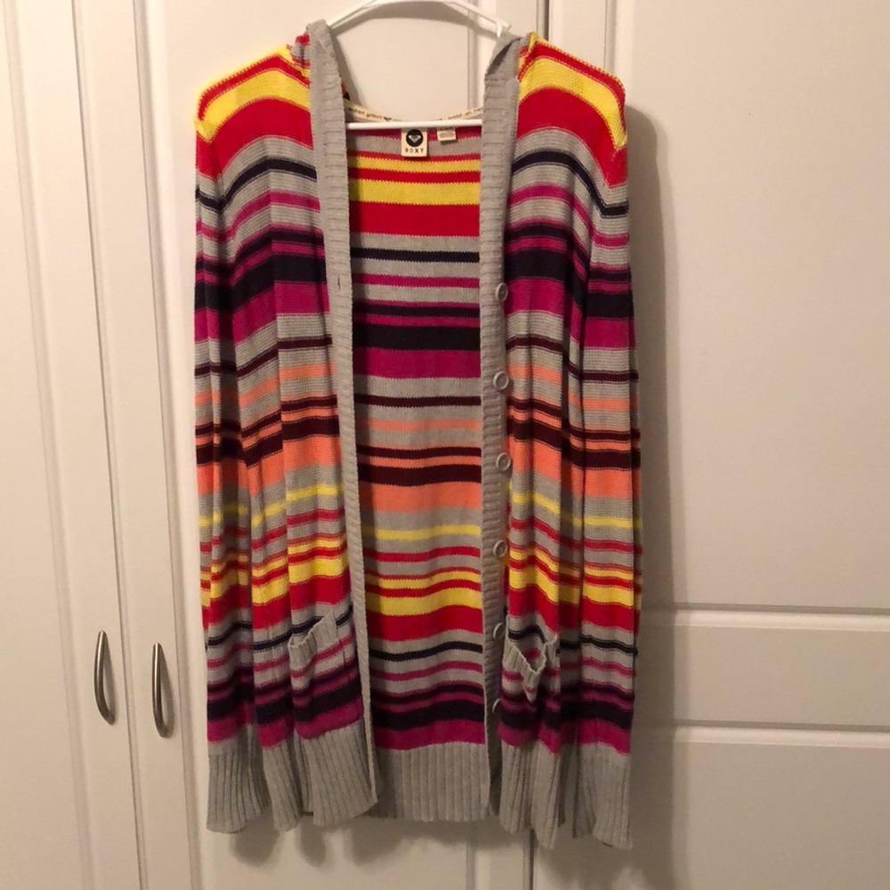 Roxy Colorful Striped Long Cardigan